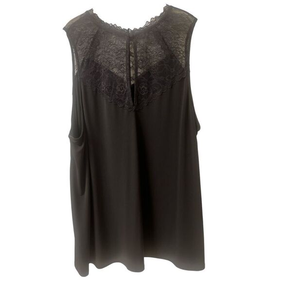 Torrid top black shell with lace bodice sz 5 - Picture 2 of 4
